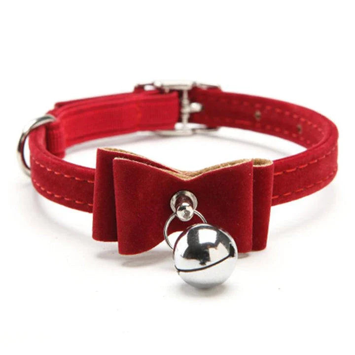 Elastic Cat Collar with Jingle Bell - Soft, Adjustable Velvet Accessory for Cats