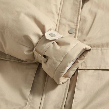 Fashionable women's down-filled jacket in various colors, designed for casual wear and everyday activities