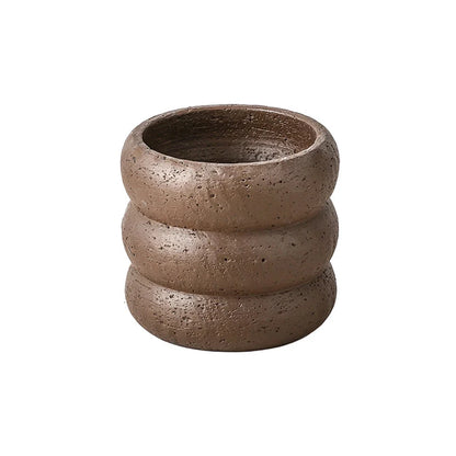 Modern minimalist cement flower pot with Nordic-inspired design, available in small and medium sizes for indoor and outdoor use