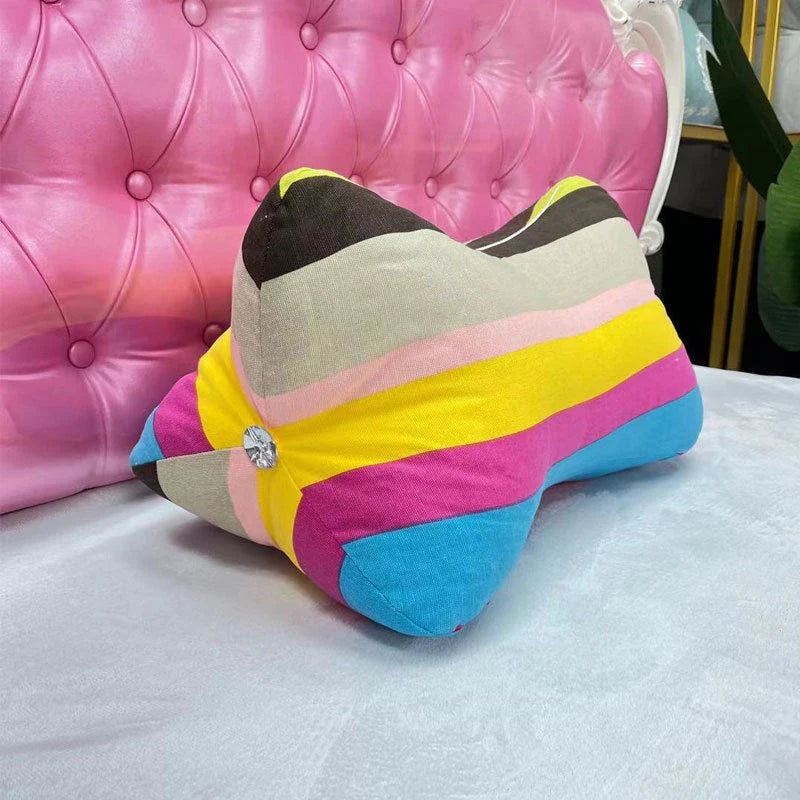 Multifunctional sofa cushion with vibrant cartoon-inspired designs, including flowers, plants, and cloud patterns, adding a playful touch to any living space.