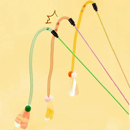 Interactive cat toy with butterfly, bell, and wool ball design for engaging playtime