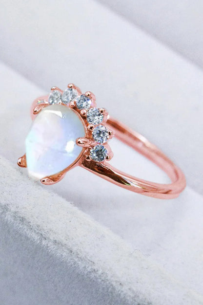 925 Sterling Silver Moonstone Ring with Minimalist Design and Mesmerizing Blue-Violet Hue