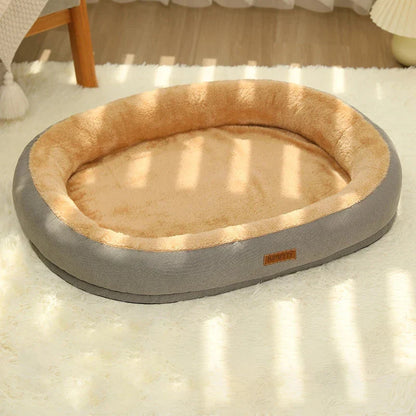 Cozy non-slip warming pet bed made of 100% cotton for small dogs and cats, available in three sizes