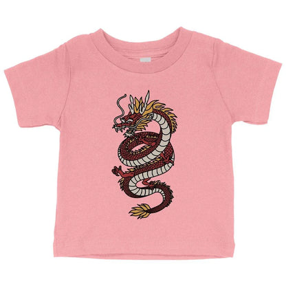 Adorable baby wearing soft, comfortable Chinese dragon t-shirt with flexible, form-fitting design