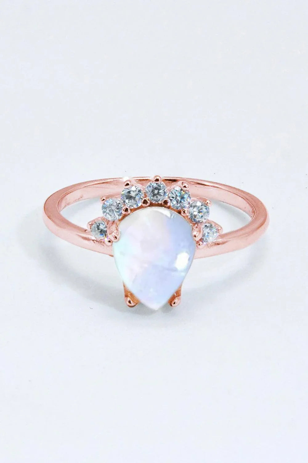 925 Sterling Silver Moonstone Ring with Minimalist Design and Mesmerizing Blue-Violet Hue