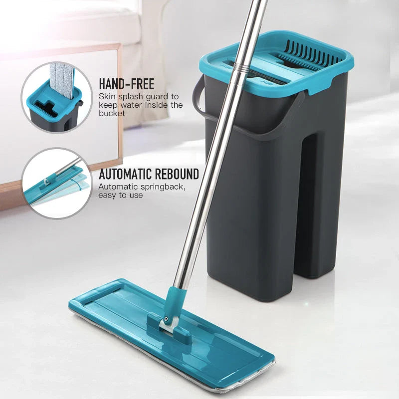 Flat Squeeze Mop with Spin Bucket for easy and efficient floor cleaning