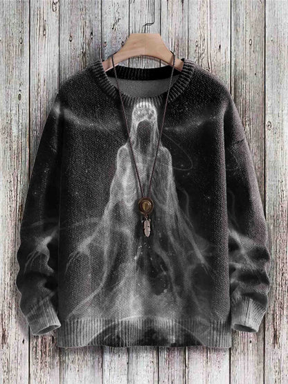 Ghostly Halloween sweater with playful ghost design, available in a variety of colors and sizes