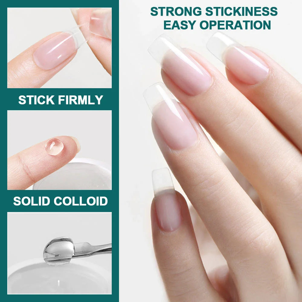 Nailpop Solid Nail Patch Gel - Transparent, long-lasting adhesive for professional-looking nail tips at home