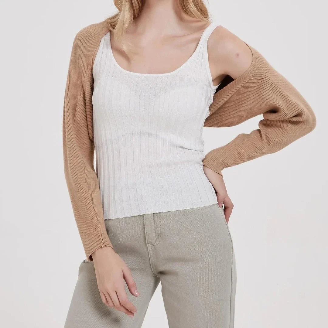Cozy and chic long sleeve knit crop top cardigan in black, ivory, and camel colors