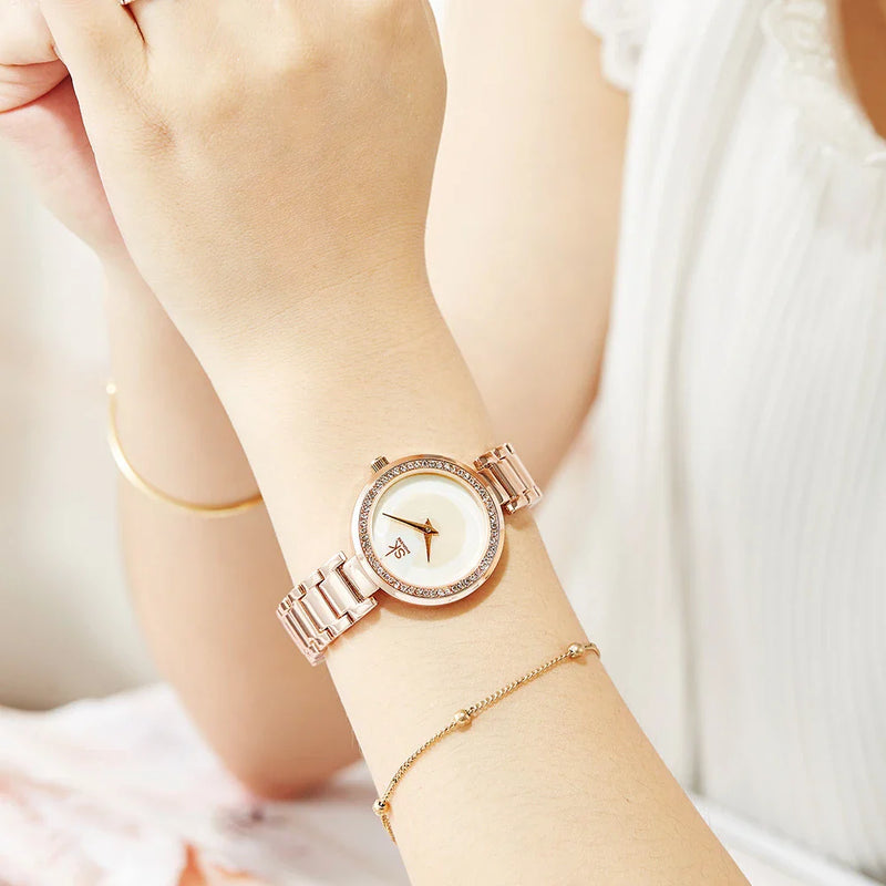 Hhomeenjoy Fashionable Diamond Waterproof Stainless Steel Women's Watch