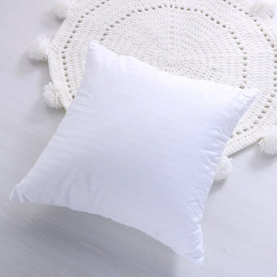 Boho Decorative Wool Knitted Fringed Pillow in Multicolor, Plush Cushion for Sofa and Bed Decor