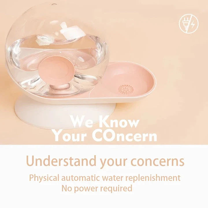 2.8L snail-shaped automatic pet water fountain in pink color for cats and dogs