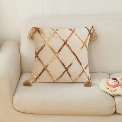 Stylish Nordic-inspired decorative cushion cover with gradient colors and geometric pattern