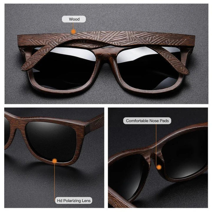 Handcrafted Bamboo Sunglasses with Polarized Lenses and Gift Box