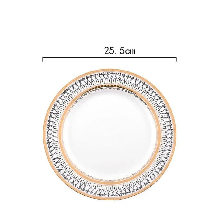 Elegant white marble-inspired ceramic plate with a sophisticated and timeless design