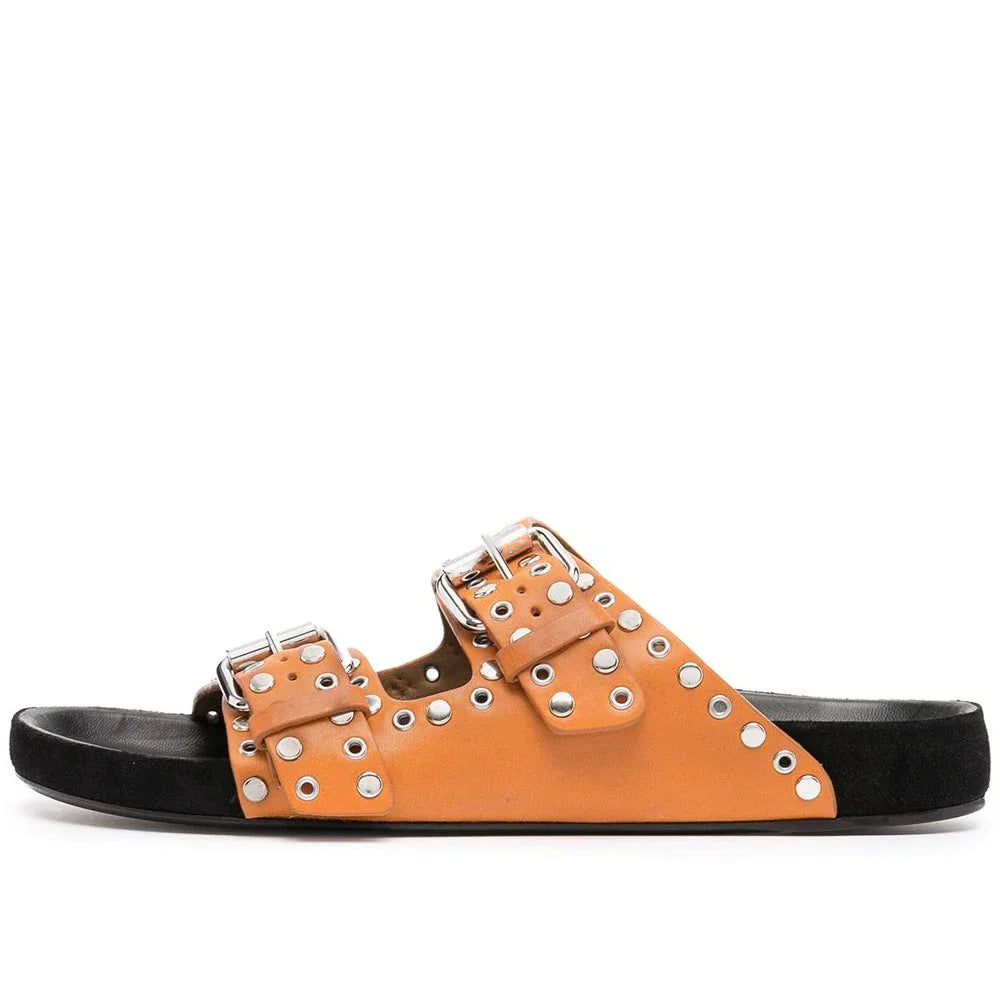 Premium leather platform sandals for women with a stylish buckle detail and comfortable rubber sole