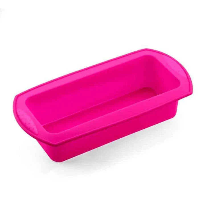 Vibrant silicone cake mold in grey color, used for baking colorful and creative desserts