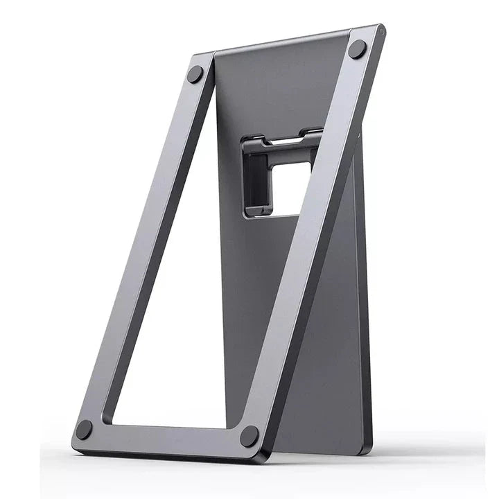 Aluminum Foldable Desktop Tablet and Laptop Stand with Adjustable Angles and Sleek Design