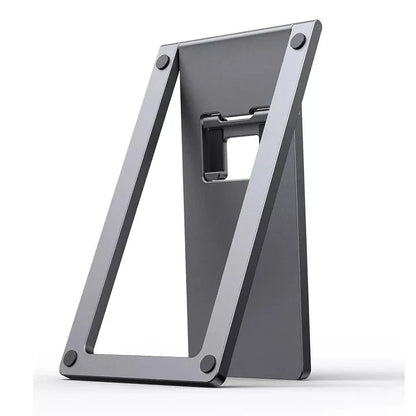 Aluminum Foldable Desktop Tablet and Laptop Stand with Adjustable Angles and Sleek Design