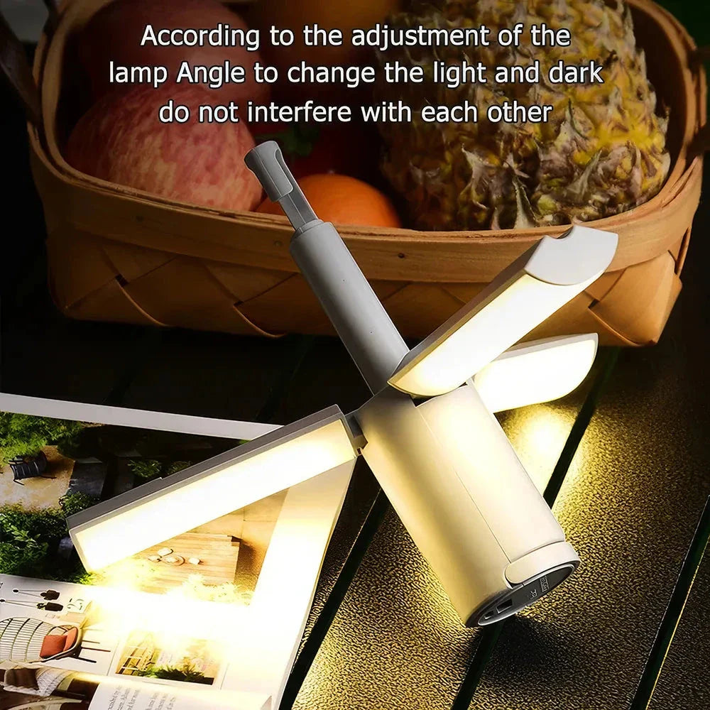 Portable Rechargeable Camping Lantern with durable ABS construction, energy-efficient LED bulbs, and long-lasting rechargeable battery