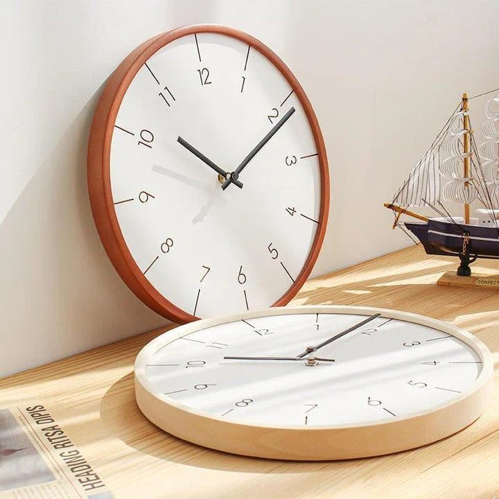 Elegant Decorative Wooden Wall Clock with a sleek, modern design and mute quartz movement for quiet timekeeping