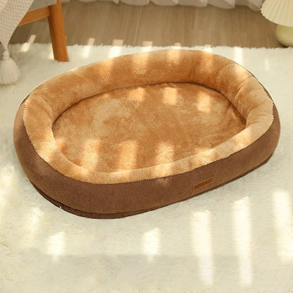 Cozy non-slip warming pet bed made of 100% cotton for small dogs and cats, available in three sizes