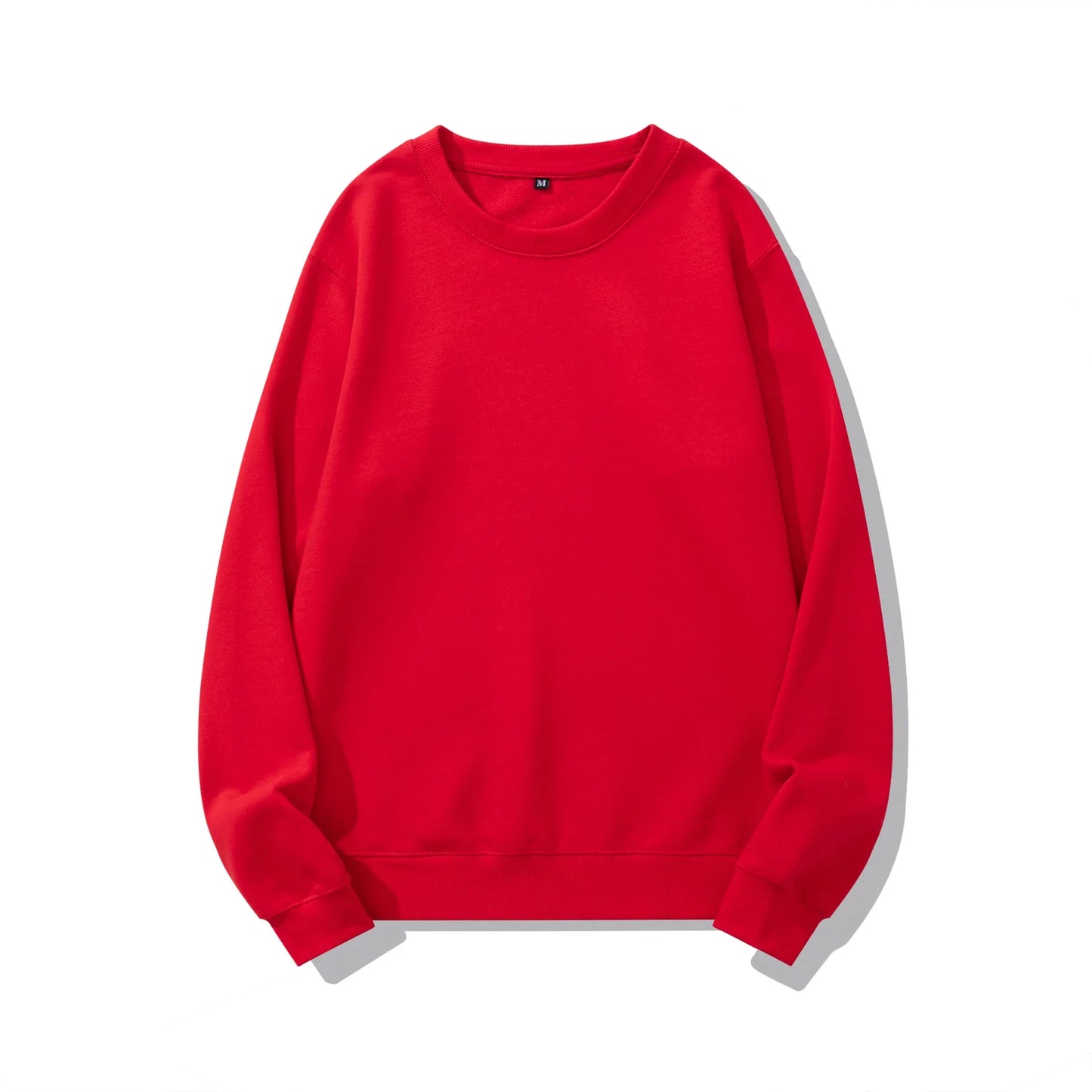 Cozy heavyweight round neck sweater in soft terry fabric, available in multiple colors