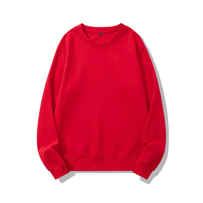 Cozy heavyweight round neck sweater in soft terry fabric, available in multiple colors