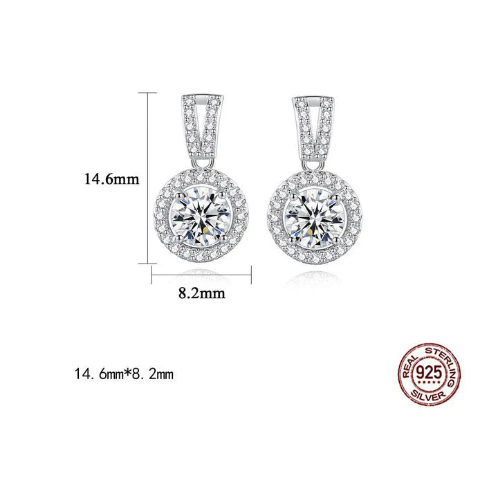 Elegant S925 silver pendant necklace with Mosan diamond inlay, adjustable chain length for women's fashion accessory