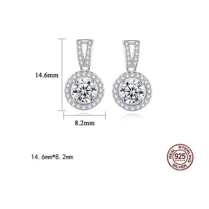 Elegant S925 silver pendant necklace with Mosan diamond inlay, adjustable chain length for women's fashion accessory