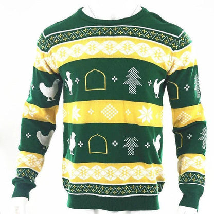 Stylish men's round neck Christmas sweater in various festive colors
