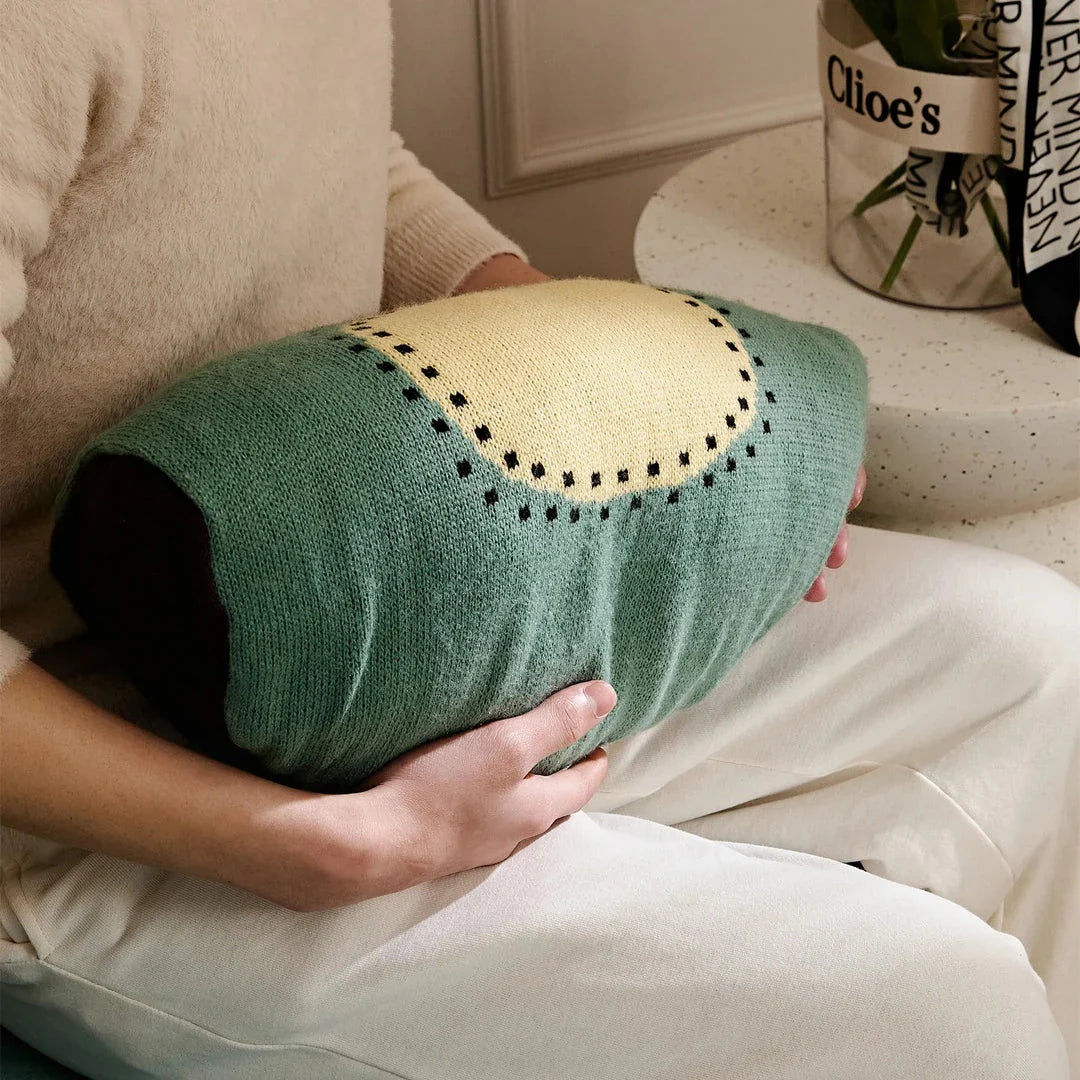 A colorful, fruit-themed accent pillow with a cozy, plush design for comfortable home decor