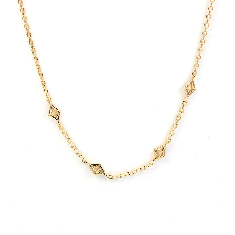 A sterling silver necklace with a delicate geometric pendant design, perfect for women's everyday wear and special occasions.