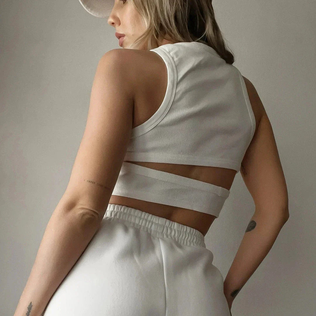 Chic Ribbed Knit Y2K Tank Top in Green for Women - Flattering Fit and High-Stretch Comfort