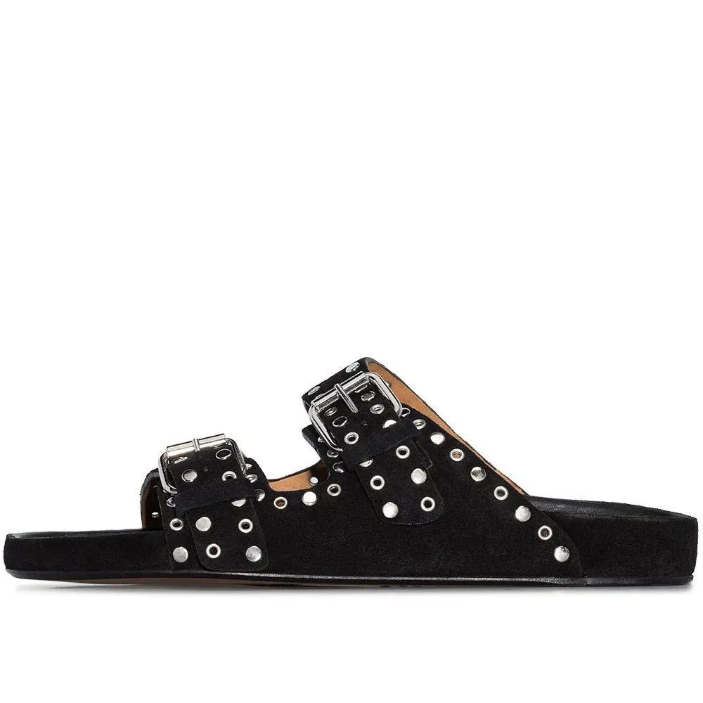 Premium leather platform sandals for women with a stylish buckle detail and comfortable rubber sole