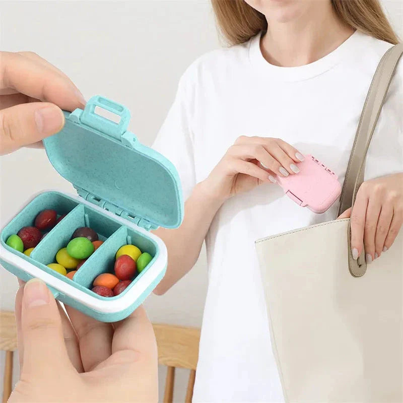 Hhomeenjoy Compact Portable Pill Organizer with 3 Compartments
