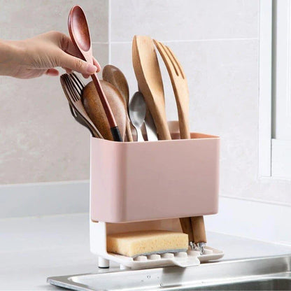 Pastel color kitchen organizer made of eco-friendly ABS material, offering versatile storage solutions for spices, utensils, and small appliances