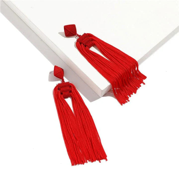 Elegant Bohemian Tassel Earrings with vintage-inspired charm and sophisticated metal finishes