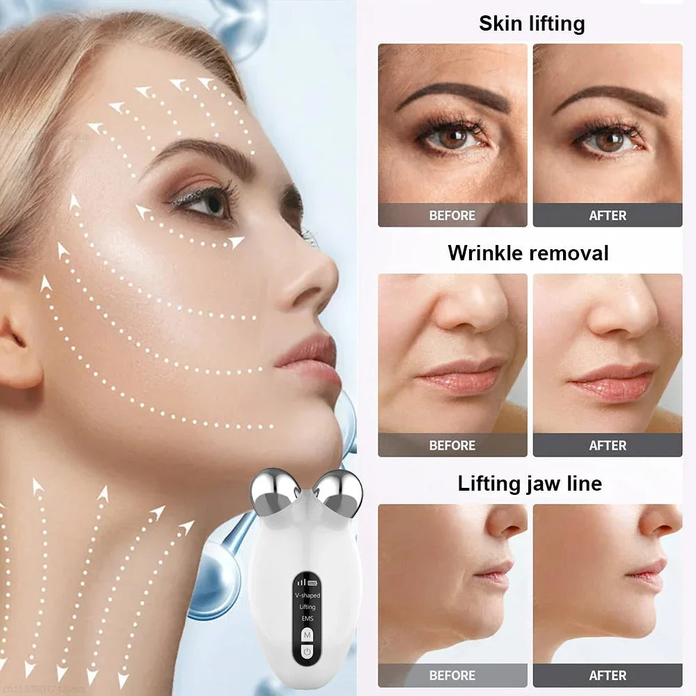 Professional Facial Microcurrent Roller for Lifting and Reducing Double Chin
