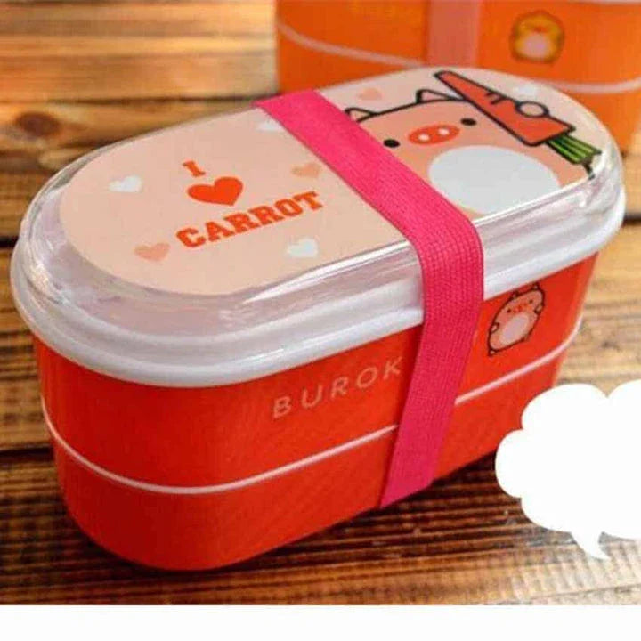 Stylish and eco-friendly cartoon-inspired portable lunch box with BPA-free plastic construction