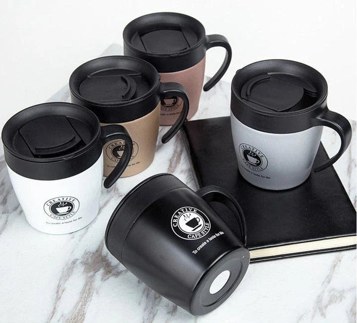 Premium insulated thermos with a sleek deer print design, keeping beverages hot or cold for up to 12 hours