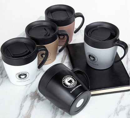 Premium insulated thermos with a sleek deer print design, keeping beverages hot or cold for up to 12 hours