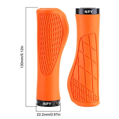 Durable and comfortable lock-on mountain bike grips in various vibrant colors for all-terrain riding