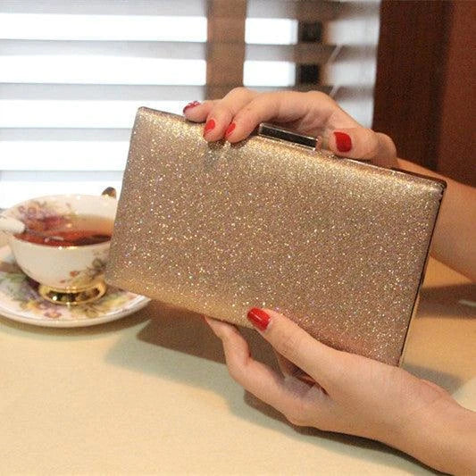 Hhomeenjoy Elegant Dinner Clutch Bag with Shimmering Chain Strap