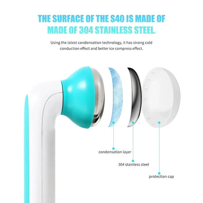 Stainless steel 360-degree rotating ice roller for comprehensive facial massage and rejuvenation
