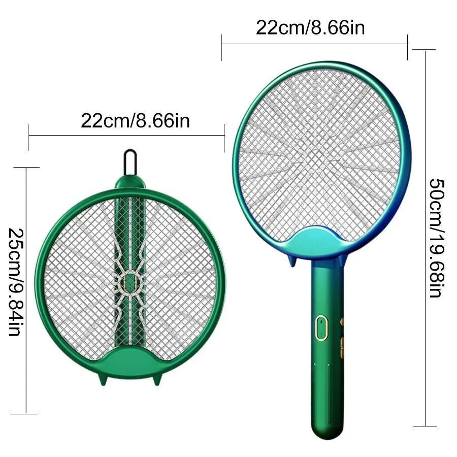 Electric Mosquito Racket with smart chip, powerful zapping grid, and compact foldable design for mosquito-free outdoor enjoyment