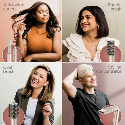 5-in-1 Professional Hair Styling Tool with Hair Dryer, Straightener, Curler, Comb, and Ionic Brush Capabilities