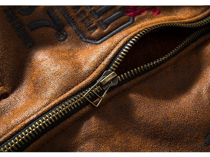 Cozy lambswool fleece-lined suede jacket in classic black and brown colors