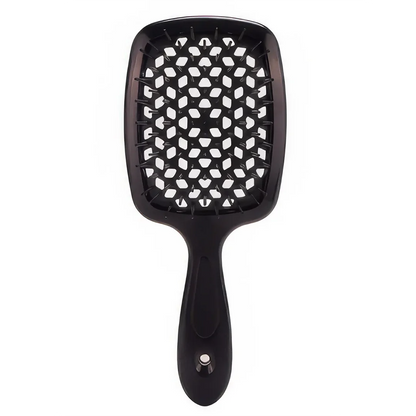 DetanglePro Air Cushion Hair Comb in purple, pink, and green colors for effortless hair detangling