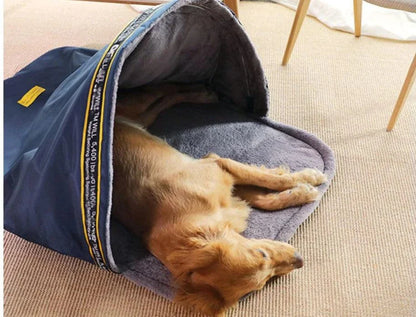 Cozy and Durable Waterproof Dog Bed with Plush Sleeping Surface in Multiple Sizes